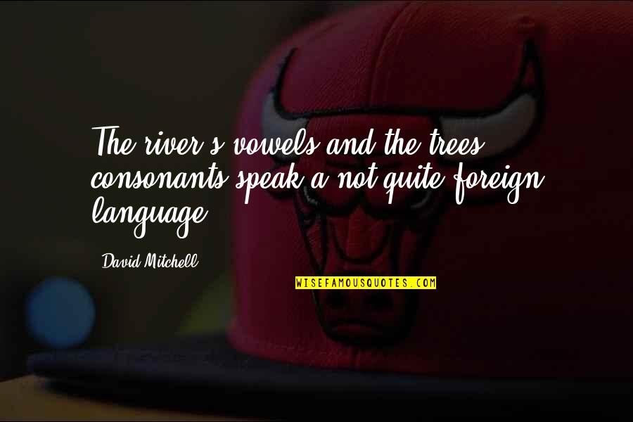 Consonants Quotes By David Mitchell: The river's vowels and the trees' consonants speak