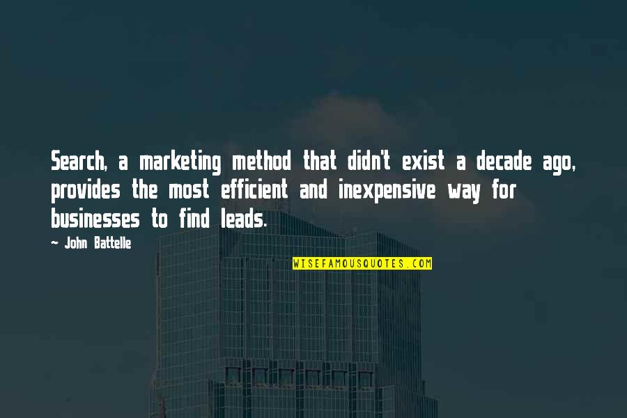 Conspiraciones Mundiales Quotes By John Battelle: Search, a marketing method that didn't exist a