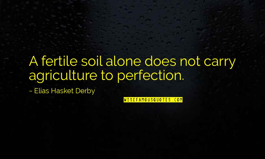 Conspiracy Thriller Quotes By Elias Hasket Derby: A fertile soil alone does not carry agriculture