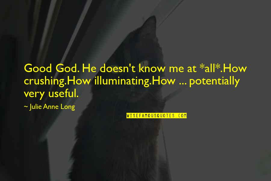 Conspiration Synonyms Quotes By Julie Anne Long: Good God. He doesn't know me at *all*.How Conspiration Synonyms Quotes By Julie Anne Long: Good God. He doesn't know me at *all*.How