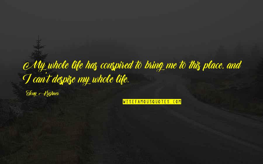 Conspired Quotes By Tony Kushner: My whole life has conspired to bring me