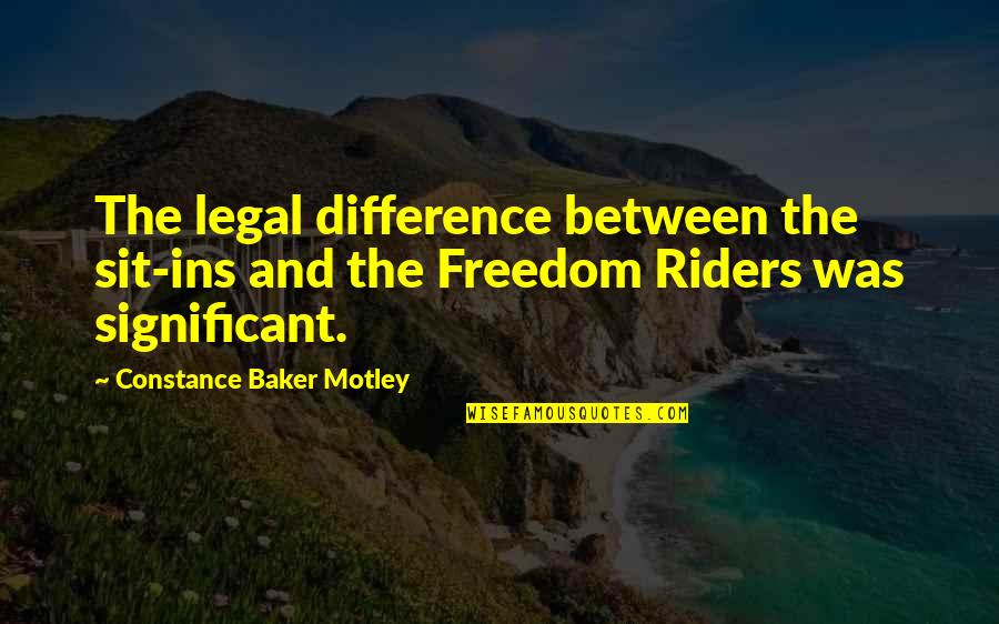 Constance Motley Quotes By Constance Baker Motley: The legal difference between the sit-ins and the