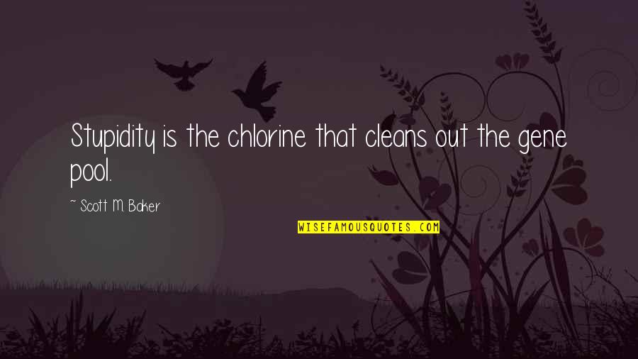 Constance Waverly Quotes By Scott M. Baker: Stupidity is the chlorine that cleans out the Constance Waverly Quotes By Scott M. Baker: Stupidity is the chlorine that cleans out the