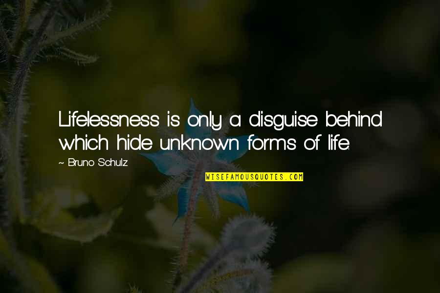 Constant Communication Quotes By Bruno Schulz: Lifelessness is only a disguise behind which hide