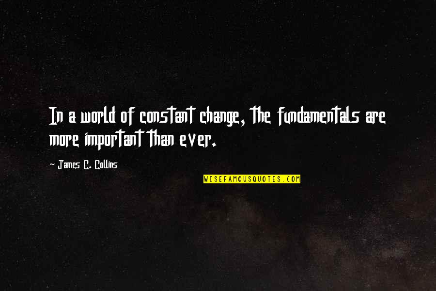 Constant Communication Quotes By James C. Collins: In a world of constant change, the fundamentals