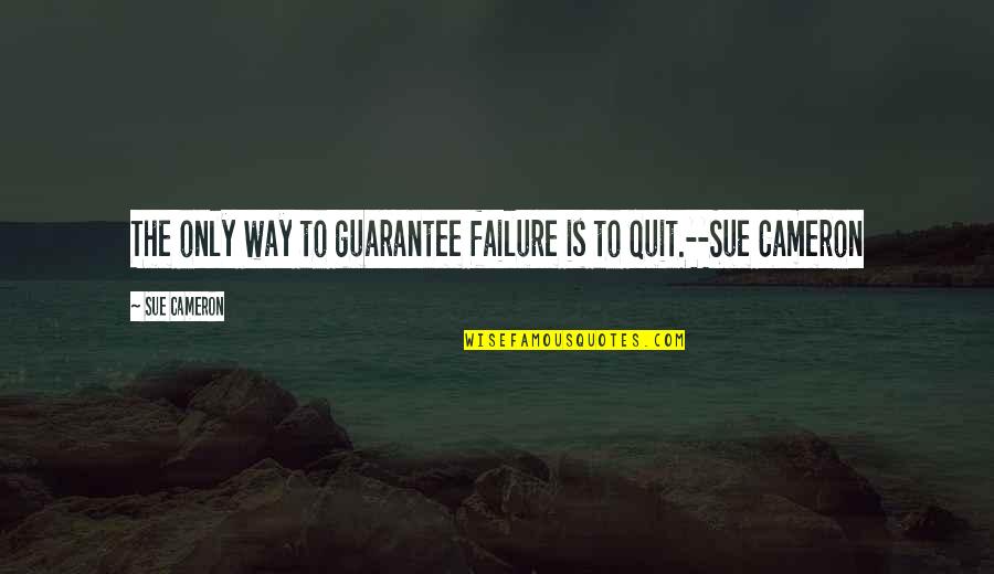 Constant Nieuwenhuys Quotes By Sue Cameron: The only way to guarantee failure is to