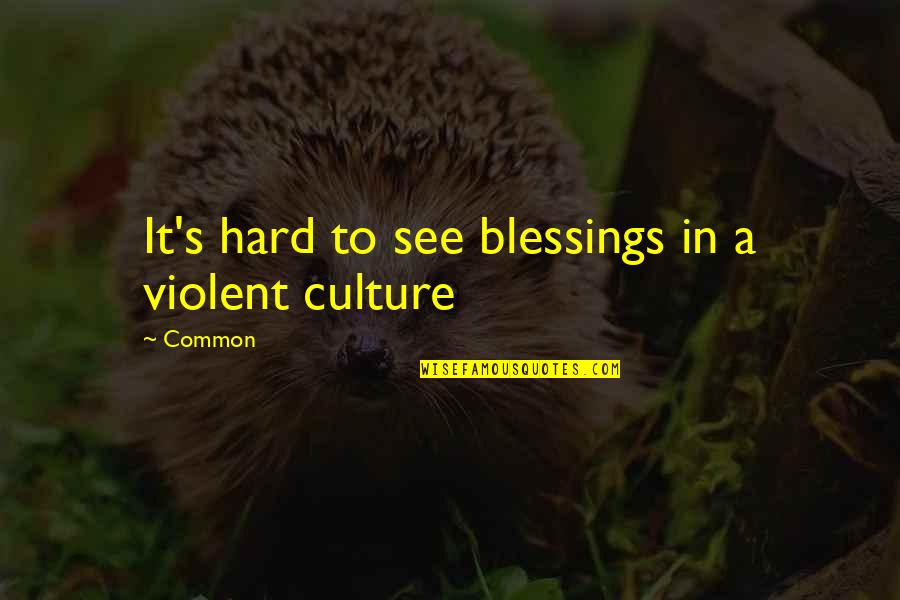 Constant Princess Quotes By Common: It's hard to see blessings in a violent