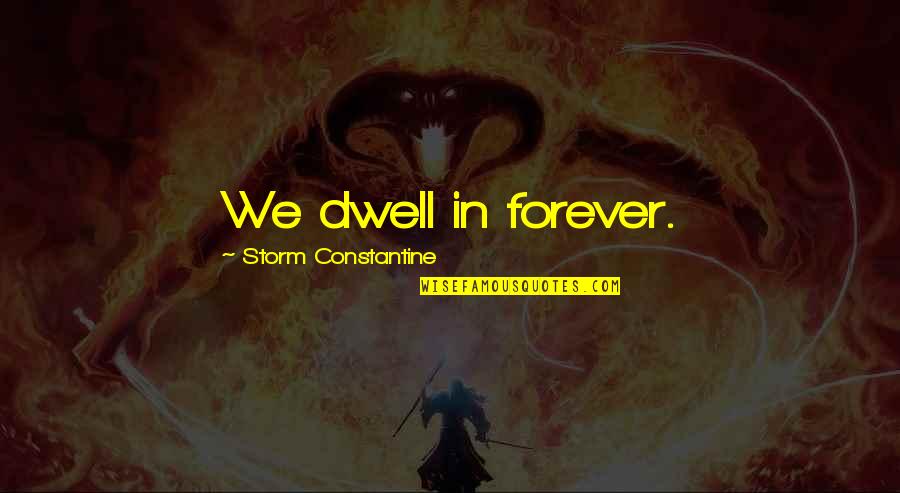 Constantine's Quotes By Storm Constantine: We dwell in forever.