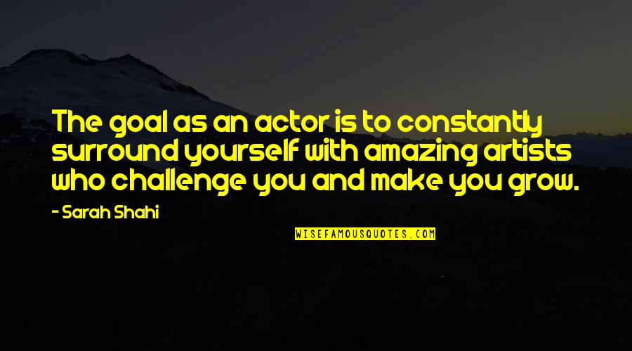 Constantly Challenge Yourself Quotes By Sarah Shahi: The goal as an actor is to constantly