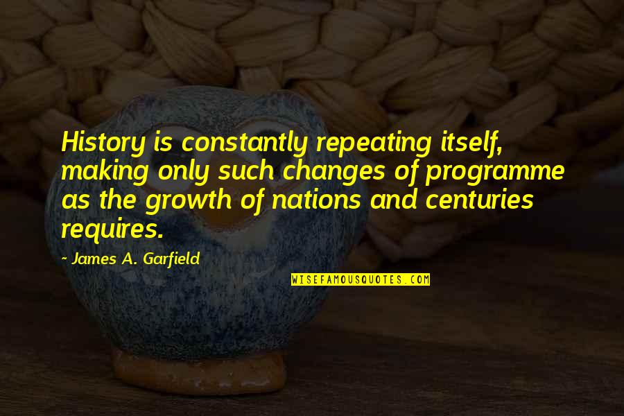 Constantly Quotes By James A. Garfield: History is constantly repeating itself, making only such