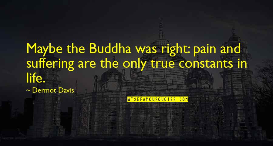 Constants Quotes By Dermot Davis: Maybe the Buddha was right: pain and suffering