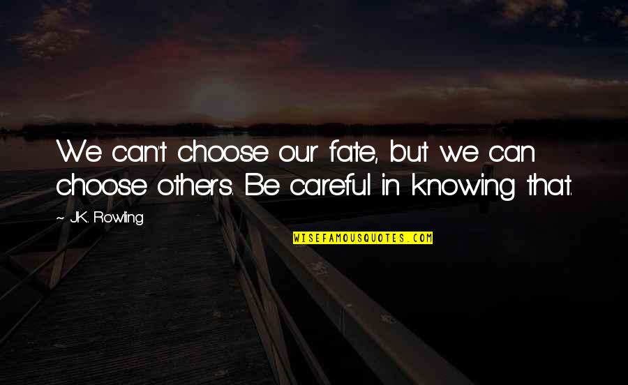 Constater In French Quotes By J.K. Rowling: We can't choose our fate, but we can