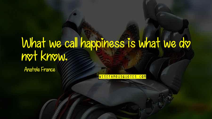 Constenants Quotes By Anatole France: What we call happiness is what we do