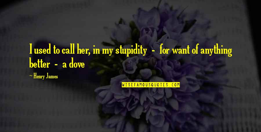 Constipated Dog Quotes By Henry James: I used to call her, in my stupidity