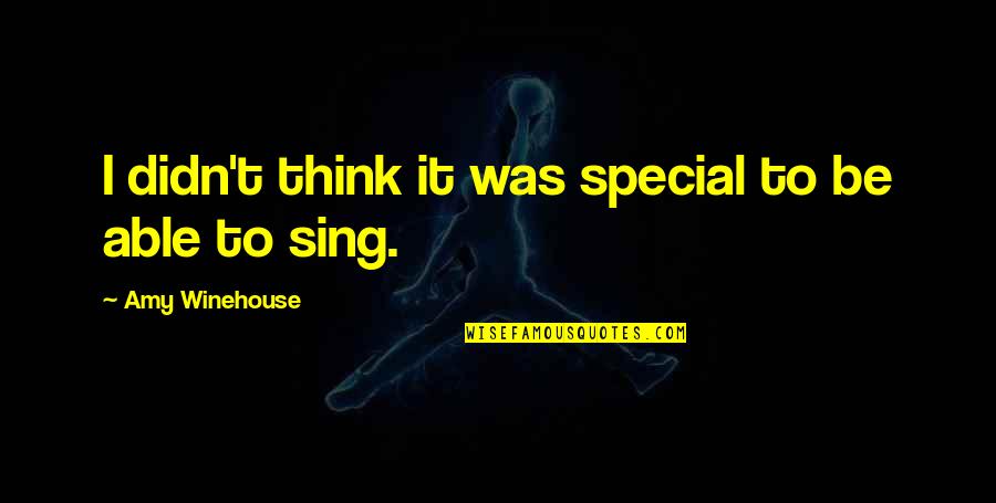 Constitution Of 1791 Quotes By Amy Winehouse: I didn't think it was special to be Constitution Of 1791 Quotes By Amy Winehouse: I didn't think it was special to be
