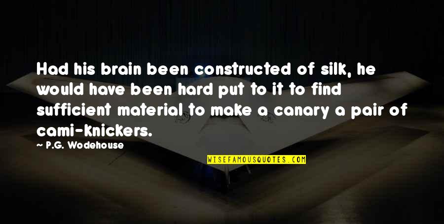 Constructed Quotes By P.G. Wodehouse: Had his brain been constructed of silk, he