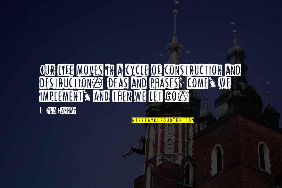 Construction Quotes By Hina Hashmi: Our life moves in a cycle of construction Construction Quotes By Hina Hashmi: Our life moves in a cycle of construction