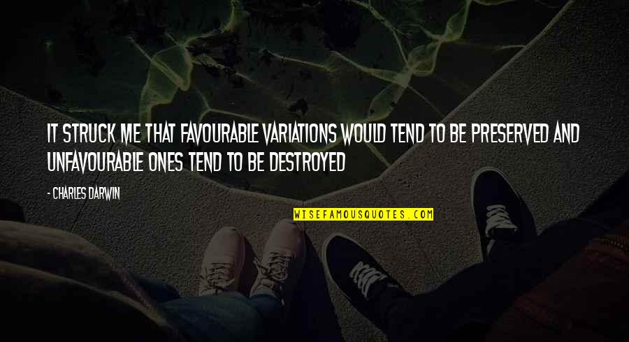 Construido Significado Quotes By Charles Darwin: It struck me that favourable variations would tend Construido Significado Quotes By Charles Darwin: It struck me that favourable variations would tend