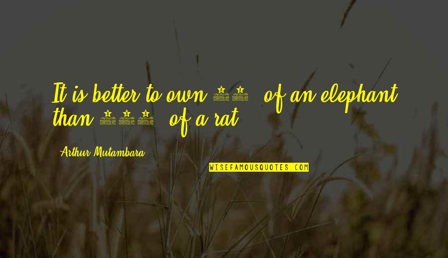 Consuelo Mack Quotes By Arthur Mutambara: It is better to own 10% of an Consuelo Mack Quotes By Arthur Mutambara: It is better to own 10% of an