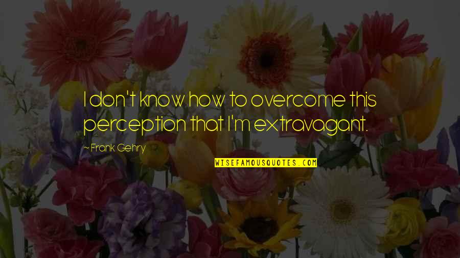 Consulship Quotes By Frank Gehry: I don't know how to overcome this perception