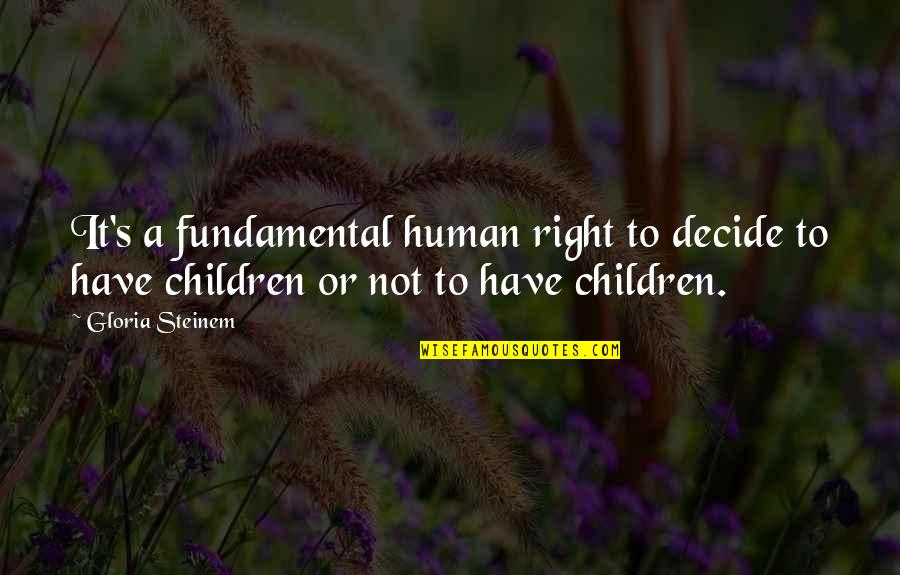 Consultancies Nyc Quotes By Gloria Steinem: It's a fundamental human right to decide to