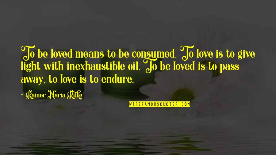 Consumed Quotes By Rainer Maria Rilke: To be loved means to be consumed. To