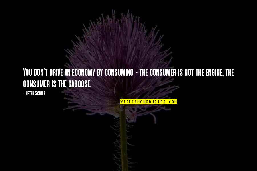 Consumers Quotes By Peter Schiff: You don't drive an economy by consuming - Consumers Quotes By Peter Schiff: You don't drive an economy by consuming -