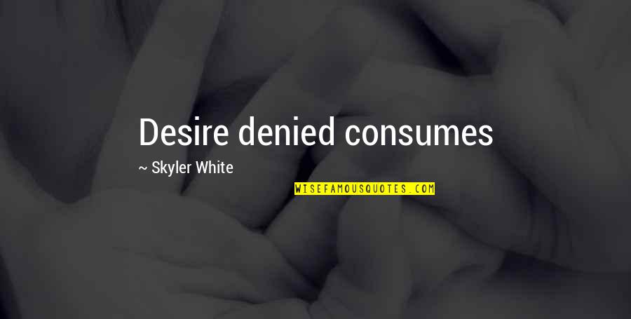 Consumes You Quotes By Skyler White: Desire denied consumes