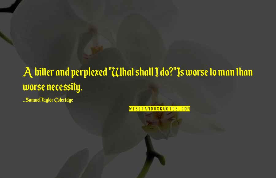 Contaban Chistes Quotes By Samuel Taylor Coleridge: A bitter and perplexed "What shall I do?"Is