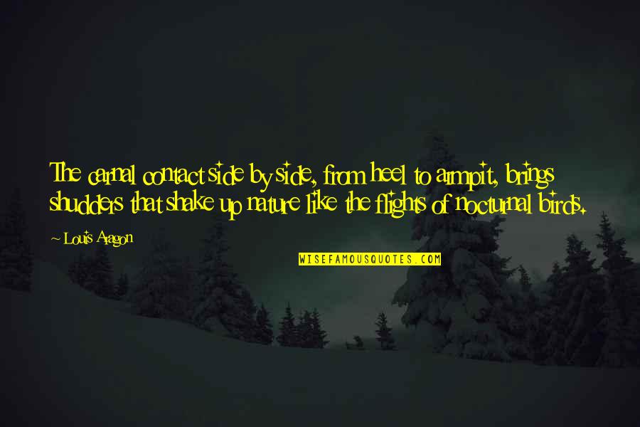 Contact With Nature Quotes By Louis Aragon: The carnal contact side by side, from heel Contact With Nature Quotes By Louis Aragon: The carnal contact side by side, from heel