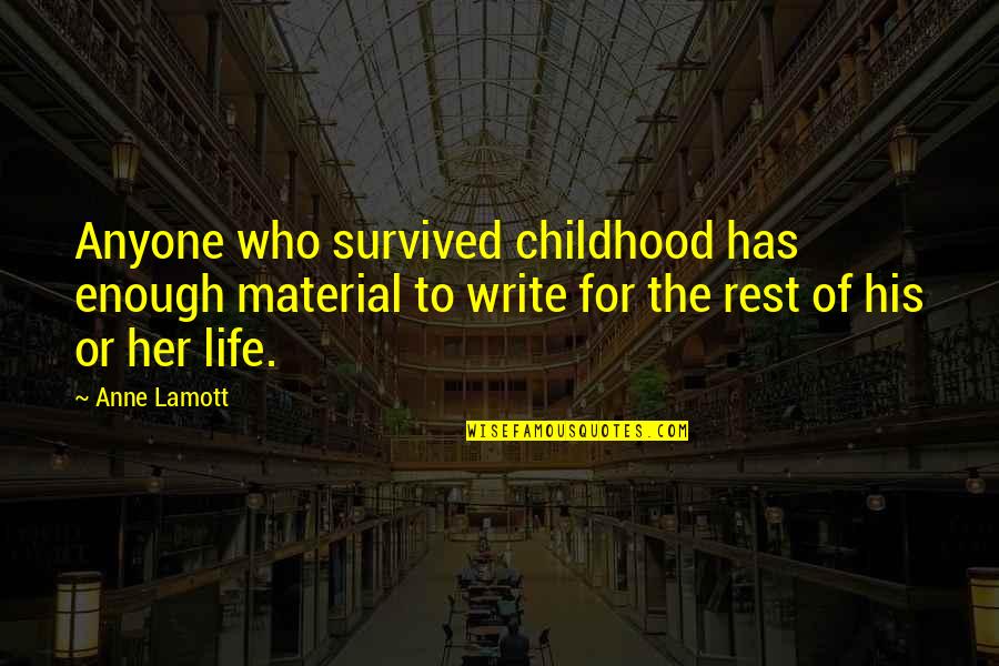 Contactar Amazon Quotes By Anne Lamott: Anyone who survived childhood has enough material to Contactar Amazon Quotes By Anne Lamott: Anyone who survived childhood has enough material to