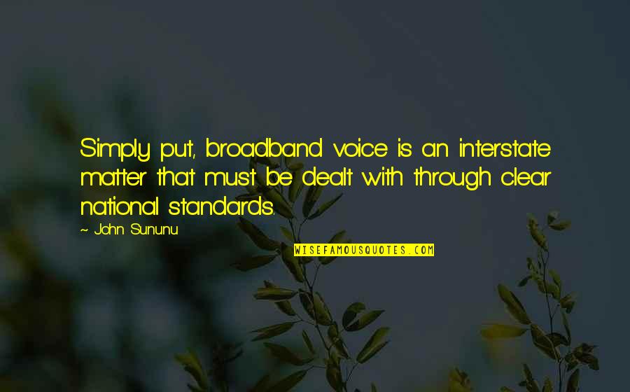 Contactspainful Quotes By John Sununu: Simply put, broadband voice is an interstate matter