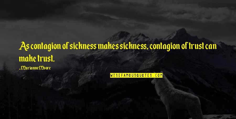 Contagion Quotes By Marianne Moore: As contagion of sickness makes sickness, contagion of