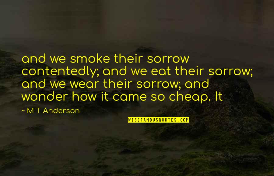 Contagious Attitudes Quotes By M T Anderson: and we smoke their sorrow contentedly; and we