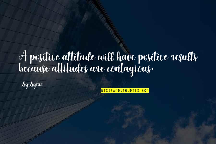 Contagious Attitudes Quotes By Zig Ziglar: A positive attitude will have positive results because