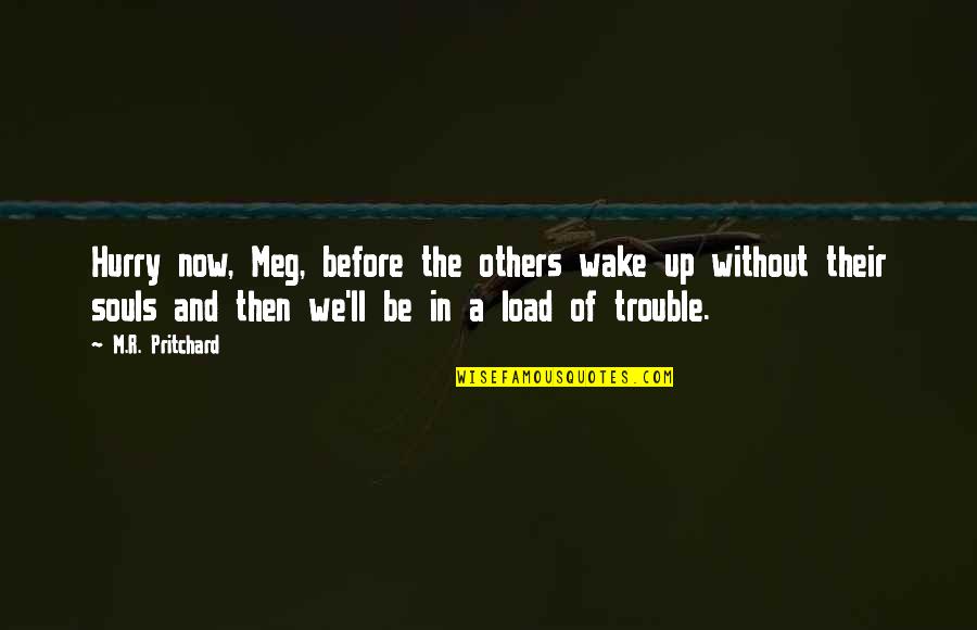 Contagious Negativity Quotes By M.R. Pritchard: Hurry now, Meg, before the others wake up Contagious Negativity Quotes By M.R. Pritchard: Hurry now, Meg, before the others wake up