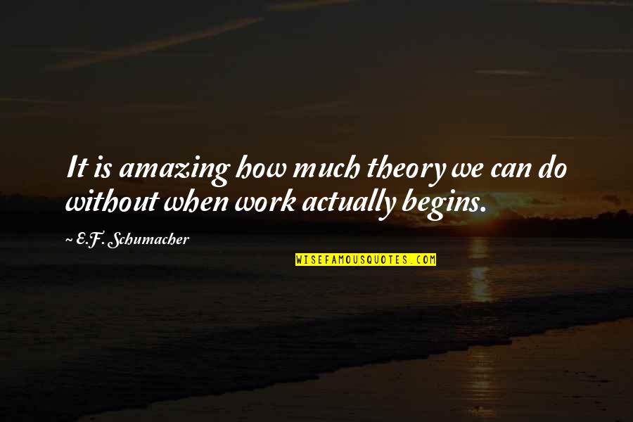 Contagiously Quotes By E.F. Schumacher: It is amazing how much theory we can