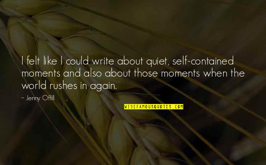 Contained Quotes By Jenny Offill: I felt like I could write about quiet,