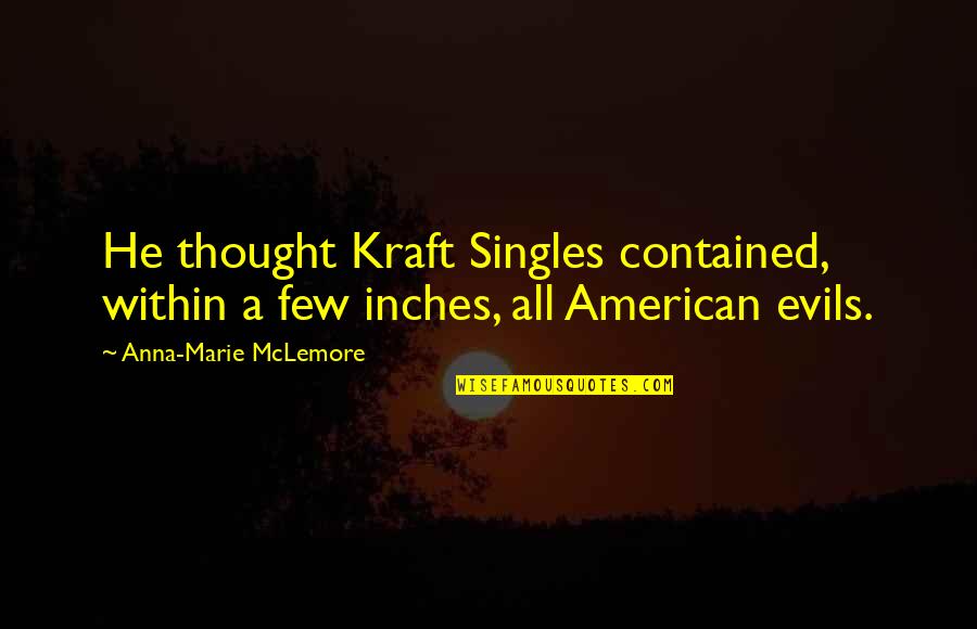 Contained Within Quotes By Anna-Marie McLemore: He thought Kraft Singles contained, within a few