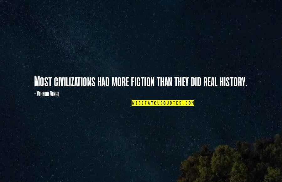 Contaminations Quotes By Vernor Vinge: Most civilizations had more fiction than they did