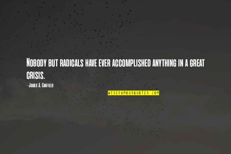 Contamineren Quotes By James A. Garfield: Nobody but radicals have ever accomplished anything in Contamineren Quotes By James A. Garfield: Nobody but radicals have ever accomplished anything in
