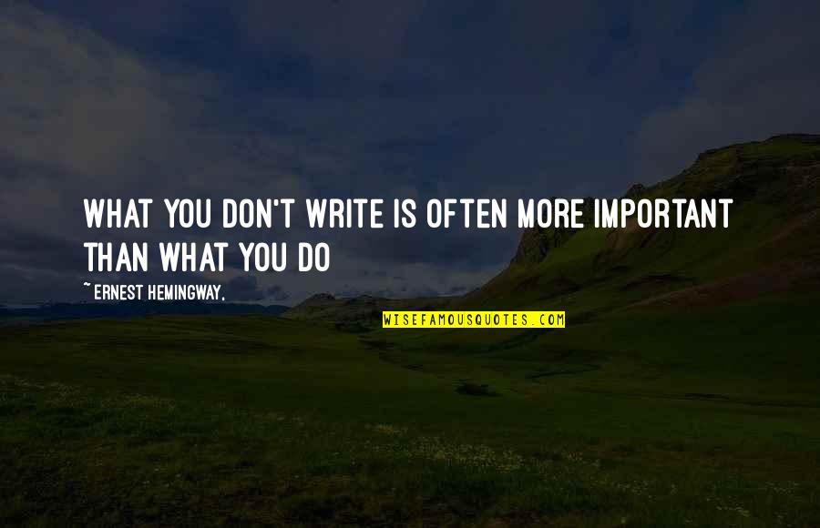 Contar Quotes By Ernest Hemingway,: What you don't write is often more important