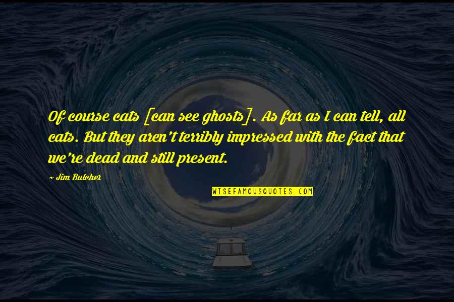 Conteiras Quotes By Jim Butcher: Of course cats [can see ghosts]. As far