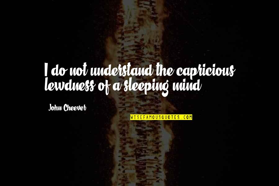 Contemned Quotes By John Cheever: I do not understand the capricious lewdness of