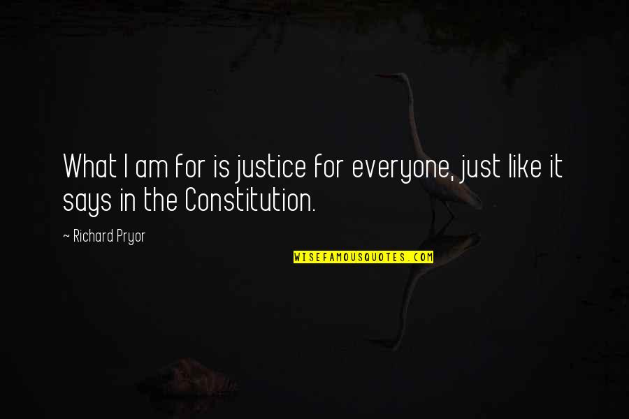 Contemns Quotes By Richard Pryor: What I am for is justice for everyone,