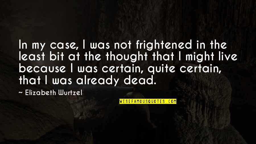Contemplando Paisajes Quotes By Elizabeth Wurtzel: In my case, I was not frightened in Contemplando Paisajes Quotes By Elizabeth Wurtzel: In my case, I was not frightened in