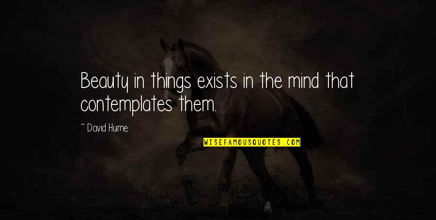 Contemplates Quotes By David Hume: Beauty in things exists in the mind that