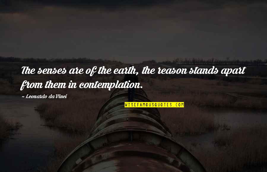 Contemplation Quotes By Leonardo Da Vinci: The senses are of the earth, the reason
