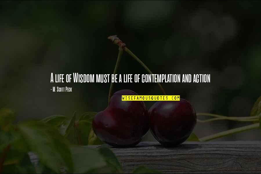 Contemplation Quotes By M. Scott Peck: A life of Wisdom must be a life