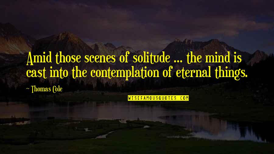 Contemplation Quotes By Thomas Cole: Amid those scenes of solitude ... the mind